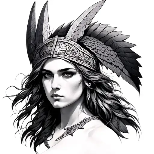 Nordic Valkyrie tattoo design idea
