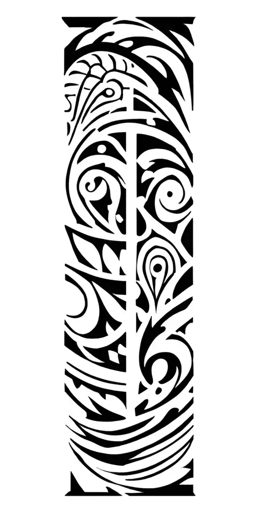 Polynesian tribal patterns with maori style tattoo design idea