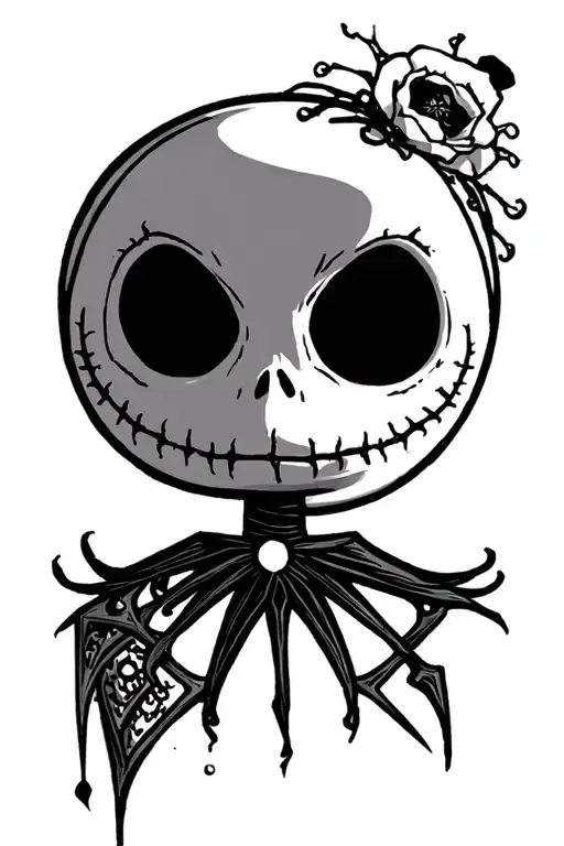 anime style jack skellington tattoo design idea