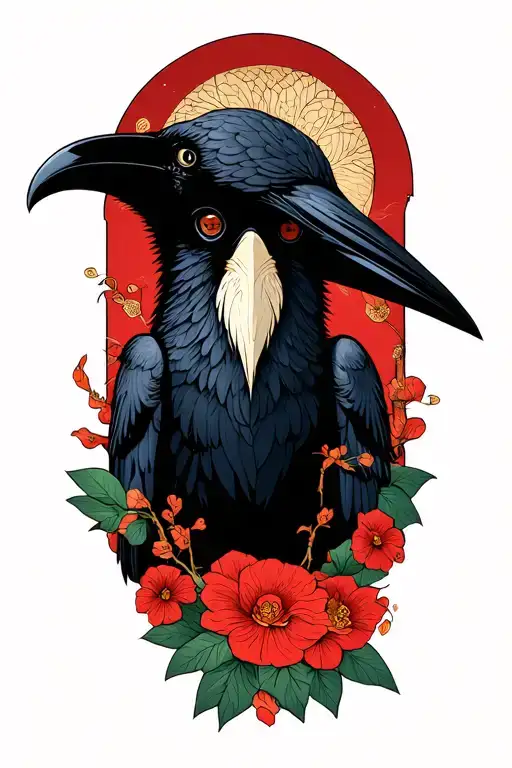 plague doctor crow tattoo design idea