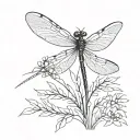 dragonfly perched tattoo design idea