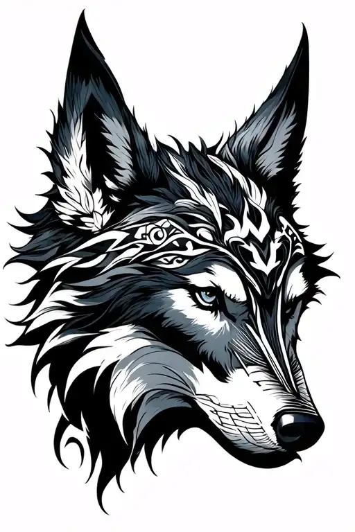 nordic skoll and hati tattoo design idea