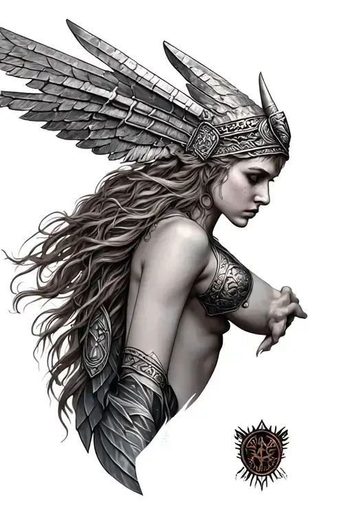 Valkyrie on the forearm tattoo design idea