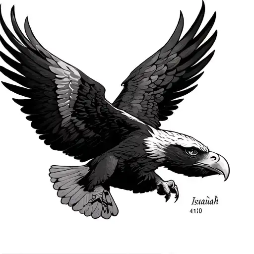 cross with wings. Isaiah 41:10. eagle soaring tattoo design idea