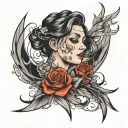 wind blowing tattoo design idea