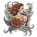 wind blowing tattoo design idea