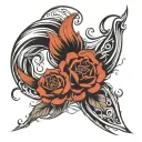 wind blowing tattoo design idea