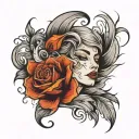 wind blowing tattoo design idea