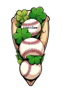 "Logan,Shani, Conner " "Logan,Shani, Conner " baseball 4 leaf clover tattoo design idea