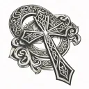 Ankh symbol connected tattoo design idea