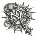 Ankh symbol connected tattoo design idea
