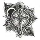Ankh symbol connected tattoo design idea