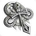 Ankh symbol connected tattoo design idea