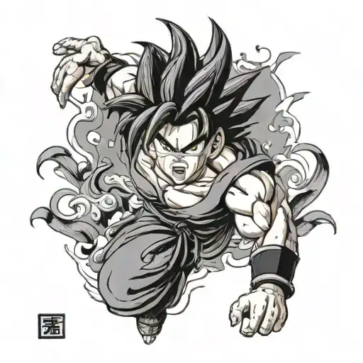 goku turning super saiyan tattoo design idea