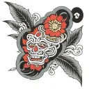 positive and negative battery tattoo design idea