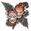 positive and negative battery tattoo design idea