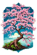 cherry blossom tree tattoo design idea