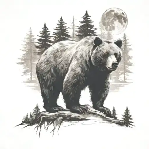 bear scratch marks and in the scratch marks i want feathers and pine trees and a bear and mountins and the moon   tattoo design idea