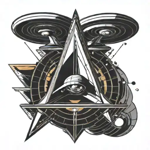 Star Trek Badge with the Enterprise NCC 1701 D flying around it tattoo design idea