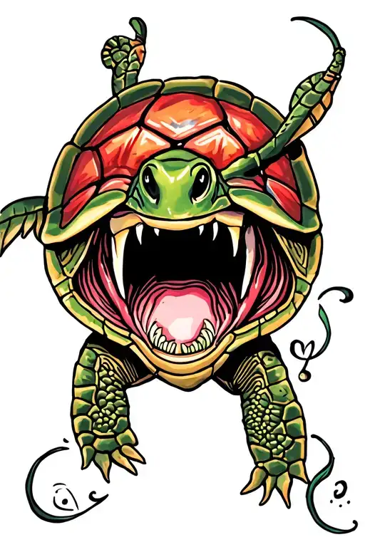 turtle bite tattoo design idea
