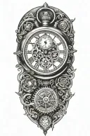 stopwatch surrounded tattoo design idea