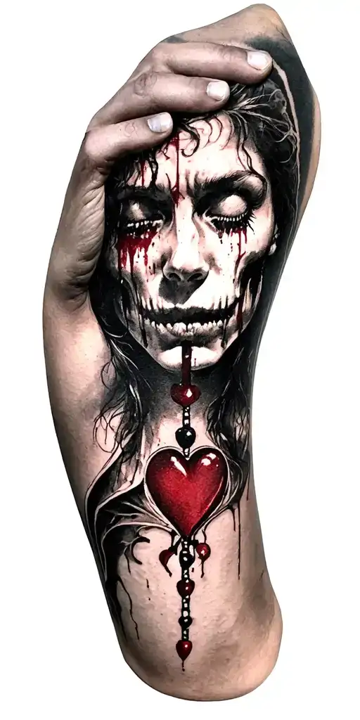 depression suicide love hate tattoo design idea