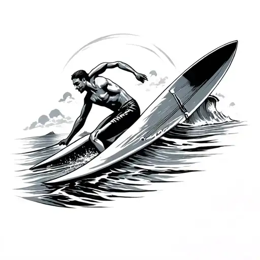 surf style tattoo design idea