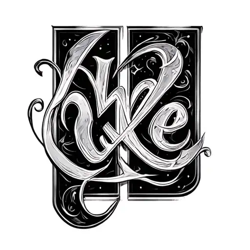 Layout: The word vńnɛveéç is centered vertically, with the letters slightly elongated for elegance.Embellishments: Tin tattoo design idea