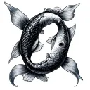 yin and yang koi fish tattoo design idea