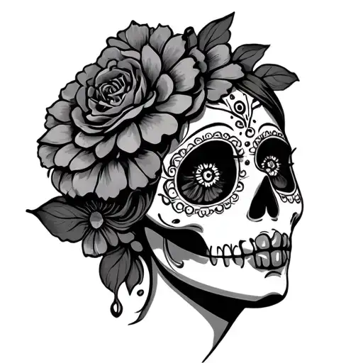 Mexican Catrina tattoo design idea