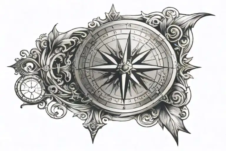 Compass arm band tattoo design idea