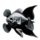 real flounder fish tattoo design idea