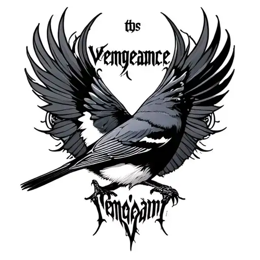 "vengeance" willy wagtail tattoo design idea