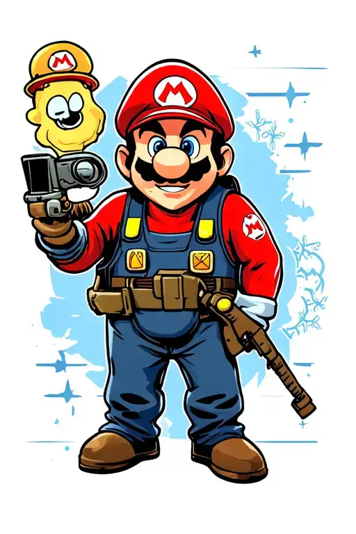 mario ghostbuster tattoo design idea