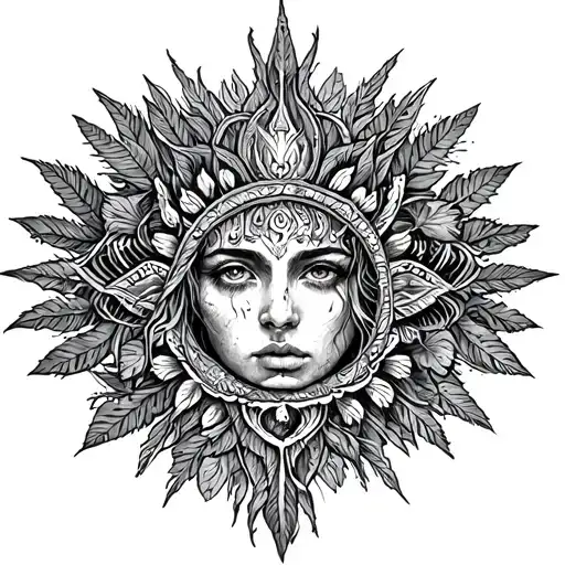 Ayahuasca in circle tattoo design idea