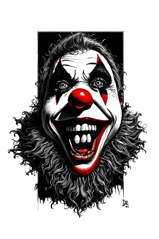 killer clowns laugh now Die never tattoo design idea