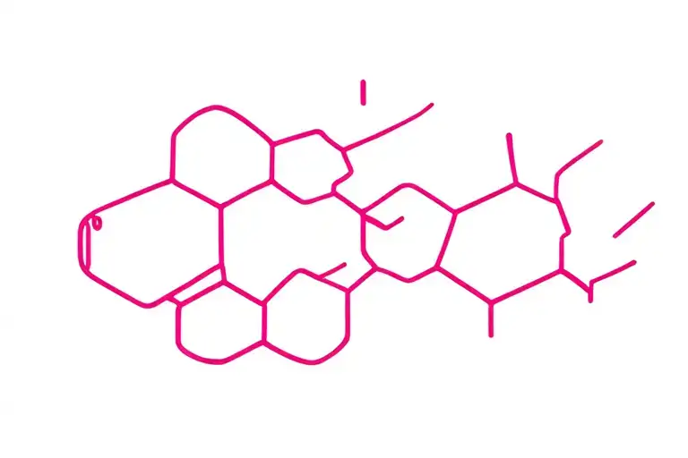 Adrenaline and pink molecule tattoo design idea