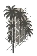 palm tree rectangular tattoo tattoo design idea