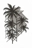 palm tree rectangular tattoo tattoo design idea