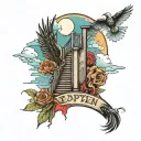 Stairway To Heaven  by Led Zeppelin  tattoo design idea