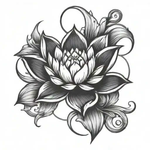 Anarchy Symbol lotus flower tattoo design idea