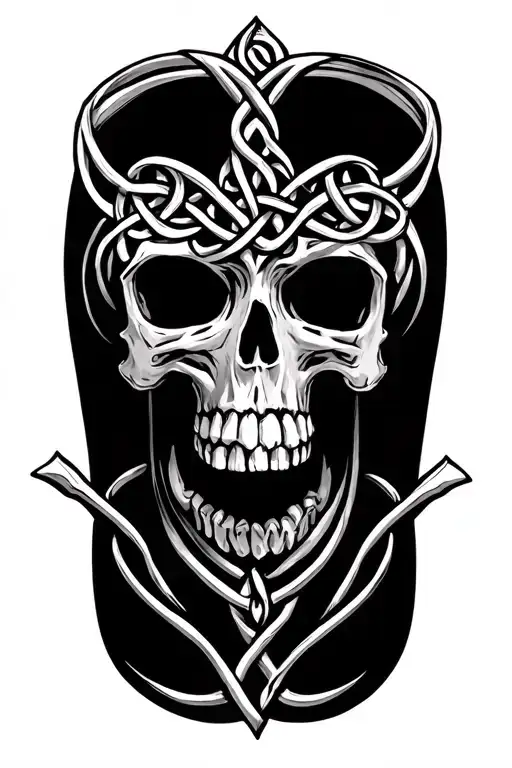 Celtic Skelton knoght tattoo design idea