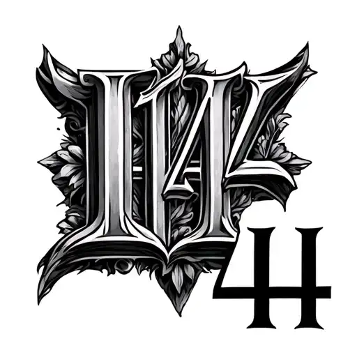 Roman Numeral 14 tattoo design idea