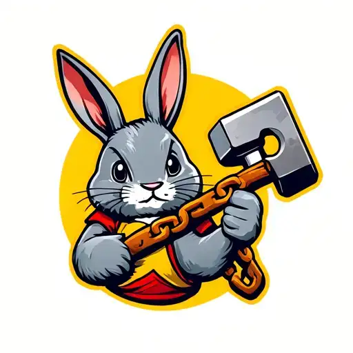 buy bunny holding hammer and sickle breaking the chain tattoo design idea