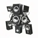 speakers soundsystem tattoo design idea
