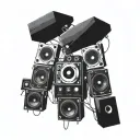 speakers soundsystem tattoo design idea