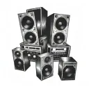 speakers soundsystem tattoo design idea