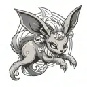 eevee pokemon turned into aries ram tattoo design idea