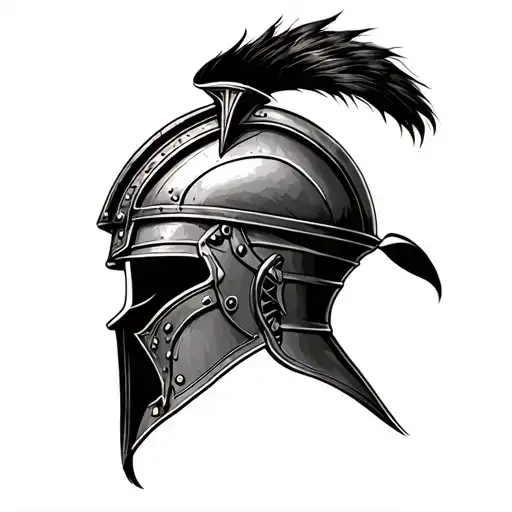 gladiator helmet tattoo design idea