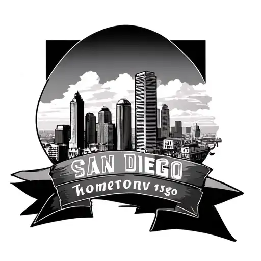 san diego hometown skyline tattoo design idea